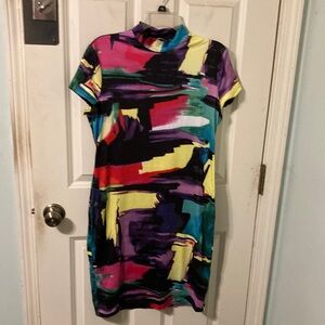 NWOT Vibrant Multi Color Dress M/L